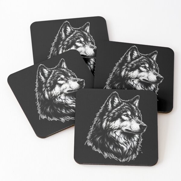 Item preview, Monochromatic Wolf Portrait designed and sold by TomFrontierArt.