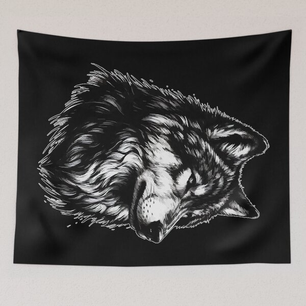 Item preview, Monochromatic Wolf Portrait designed and sold by TomFrontierArt.