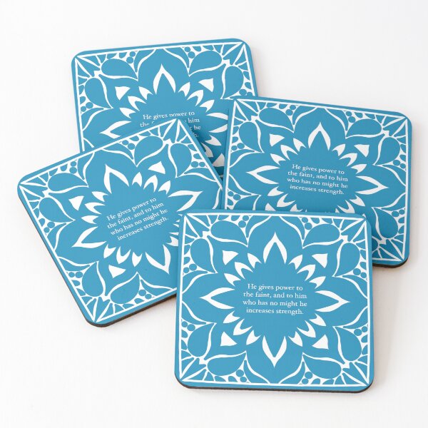 Item preview, (Isaiah 40:29) Elegant Spanish Tiles Inspired Bible Verse Art  designed and sold by Mayalight.