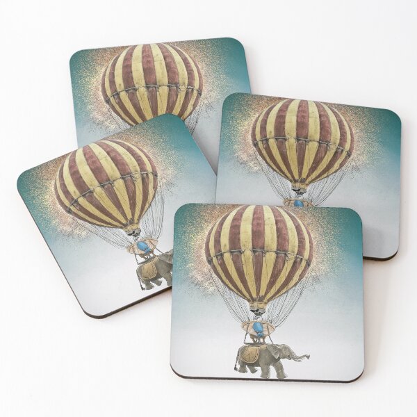 Item preview, Elephant floating with hot air balloon designed and sold by Photopat.