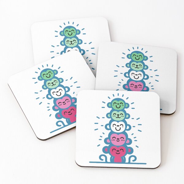 Item preview, Cute Abrosexual Pride Flag Monkeys, Abrosexual Stacked Monkeys designed and sold by Travelslightly.