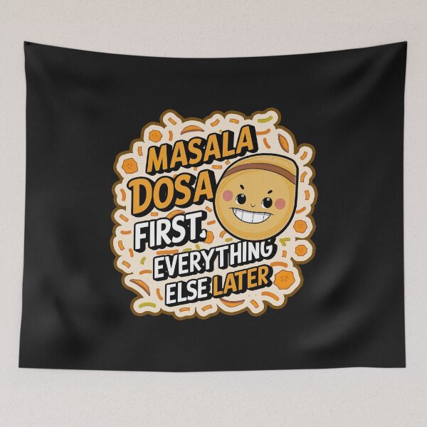 Item preview, ''Masala Dosa First'' Funny Kawaii Indian Food Lover T-Shirt designed and sold by Witty Shirts.