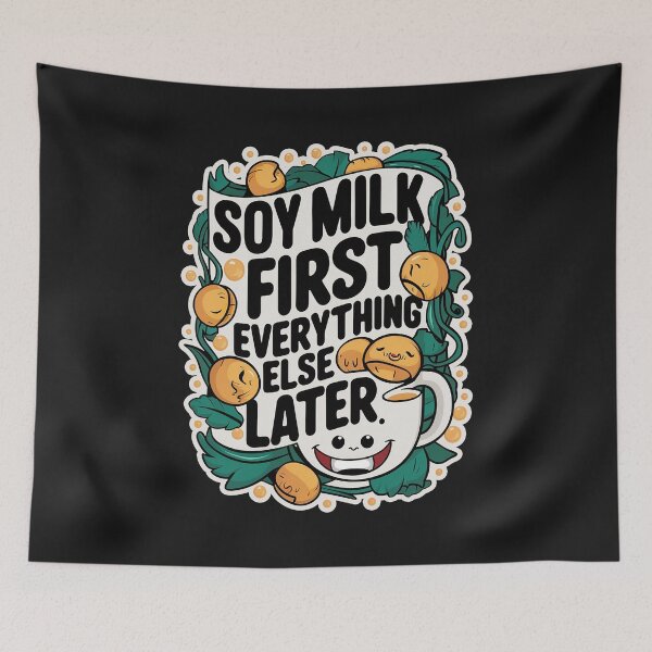 Item preview, ''Soy Milk First'' Funny Kawaii Milk Lover T-Shirt designed and sold by Witty Shirts.