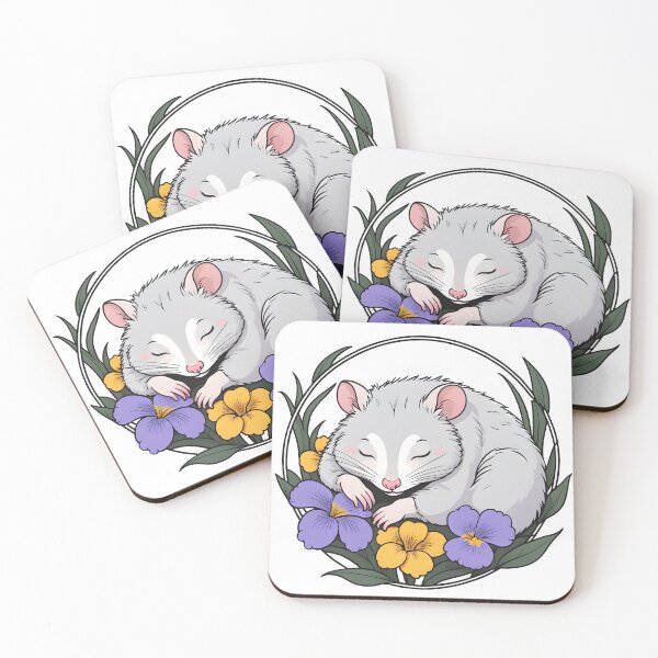 Item preview, Cute Possum Sleeping on Flowers designed and sold by RedStacks.