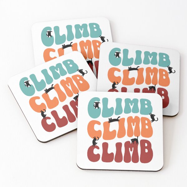 Item preview, Cats climbing bouldering and jumping on a retro climb lettering designed and sold by Bouldershop.
