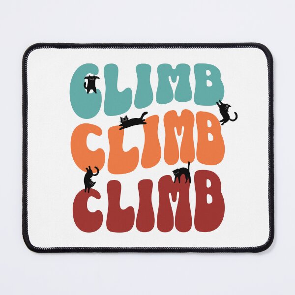 Item preview, Cats climbing bouldering and jumping on a retro climb lettering designed and sold by Bouldershop.
