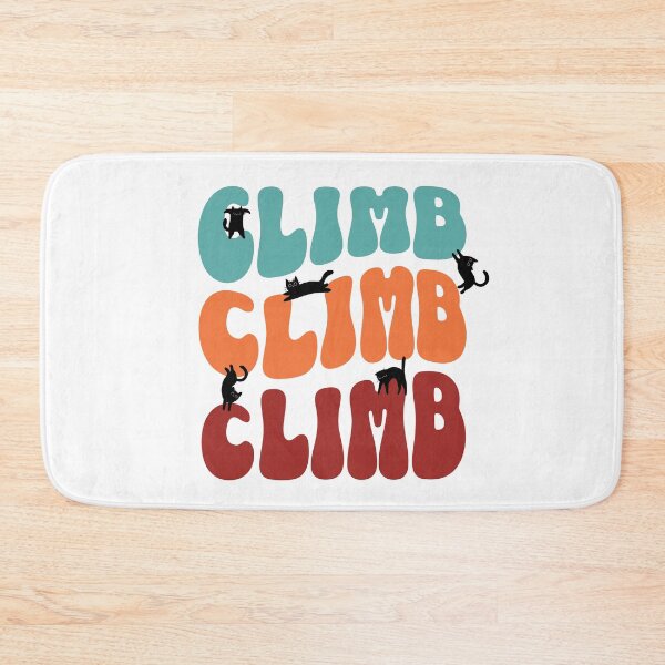 Item preview, Cats climbing bouldering and jumping on a retro climb lettering designed and sold by Bouldershop.