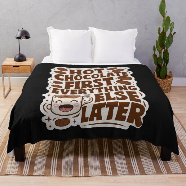 Item preview, ''Hot Chocolate First'' Funny Kawaii Chocolate Drink Lover T-Shirt designed and sold by Witty Shirts.