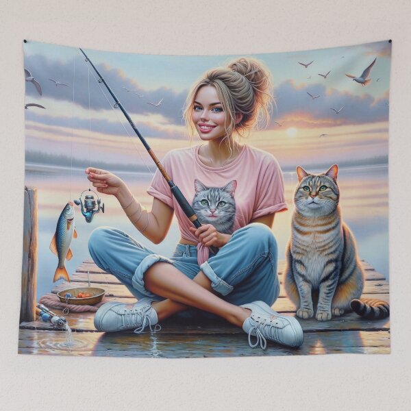 Item preview, Fishing with Feline designed and sold by M-Y-A-R-T-.