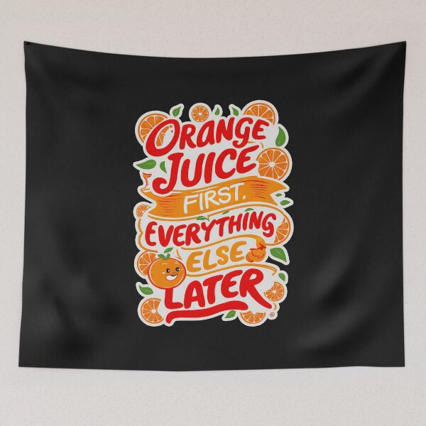 Item preview, ''Orange Juice First'' Funny Kawaii Orange Lover T-Shirt designed and sold by Witty Shirts.