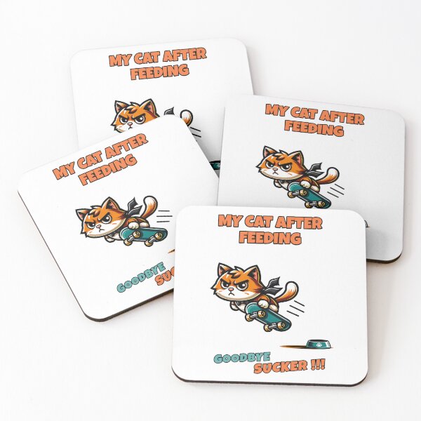 Item preview, arrogant, grumpy cat rides away on skateboard Kawaii funny saying designed and sold by Bouldershop.