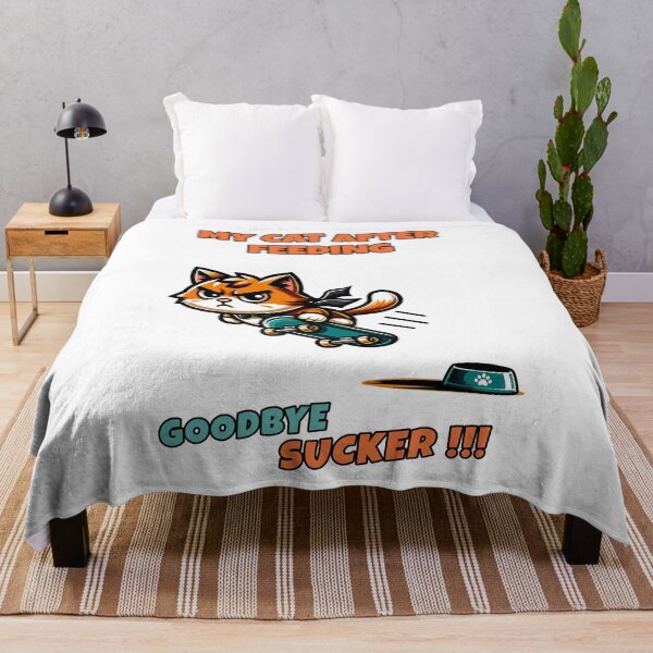Item preview, arrogant, grumpy cat rides away on skateboard Kawaii funny saying designed and sold by Bouldershop.