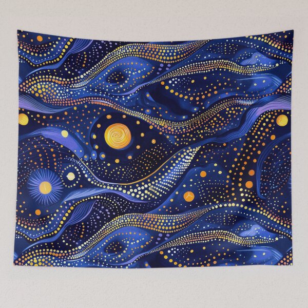 Item preview, Starry night inspired Australian Aboriginal dot art design designed and sold by anins-azuree.