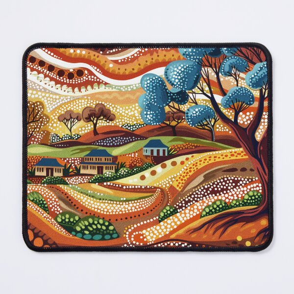Item preview, Australian Aboriginal dot art village landscape designed and sold by anins-azuree.