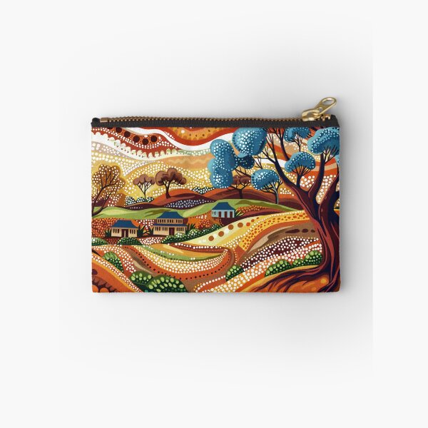 Item preview, Australian Aboriginal dot art village landscape designed and sold by anins-azuree.
