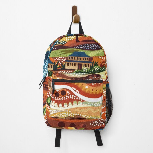 Item preview, Australian Aboriginal dot art village landscape designed and sold by anins-azuree.