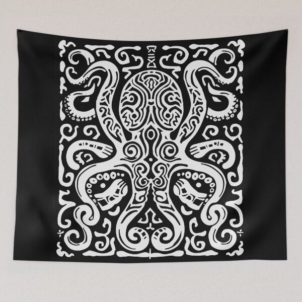 Item preview, Octopus Pattern (Black and White) designed and sold by VelvetRoom.