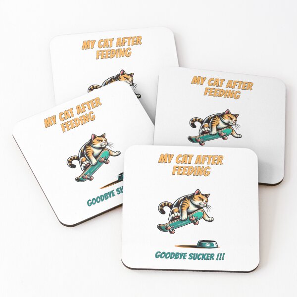 Item preview, grumpy, angry cat rides away on skateboard Kawaii funny saying designed and sold by Bouldershop.