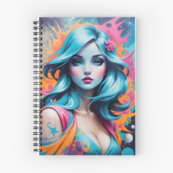Item preview, Vision of Blue Cute Girl standing in a space nebula, fantasy art  designed and sold by PineappleBlend.