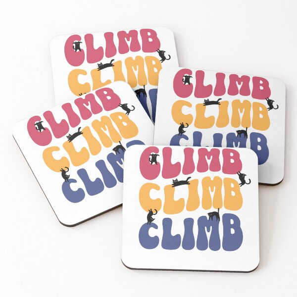 Item preview, Cats climbing bouldering and jumping on a vintage climb lettering designed and sold by Bouldershop.