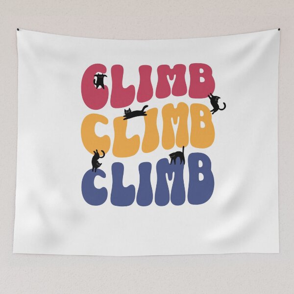 Item preview, Cats climbing bouldering and jumping on a vintage climb lettering designed and sold by Bouldershop.