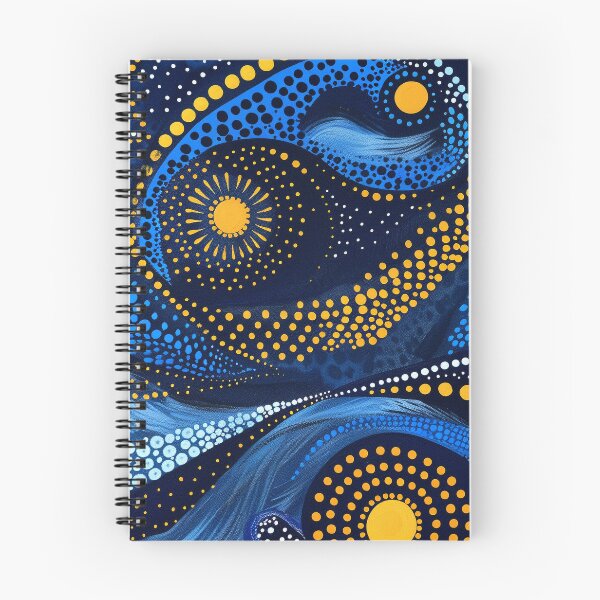 Item preview, Starry night inspired Australian Aboriginal dot art design designed and sold by anins-azuree.