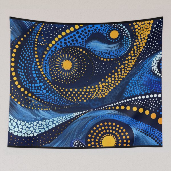 Item preview, Starry night inspired Australian Aboriginal dot art design designed and sold by anins-azuree.