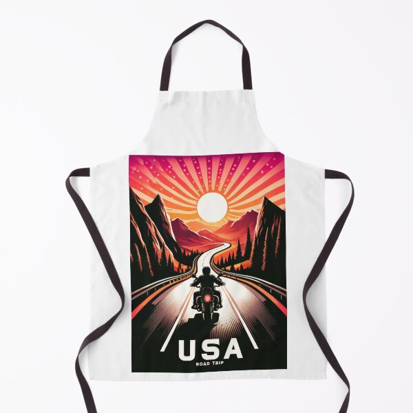 Item preview, Vintage USA Road Trip Poster – Motorcycle Adventure at Sunset designed and sold by pod24.