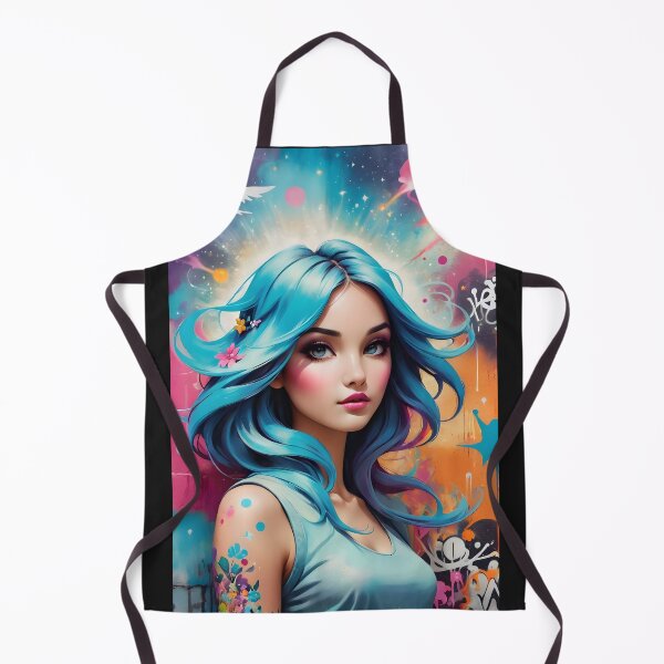 Item preview, Vision of Blue 2, Cute Girl standing in a space nebula, fantasy art designed and sold by PineappleBlend.