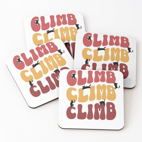 Item preview, Kittens climbing bouldering and jumping on a vintage curvy lettering designed and sold by Bouldershop.