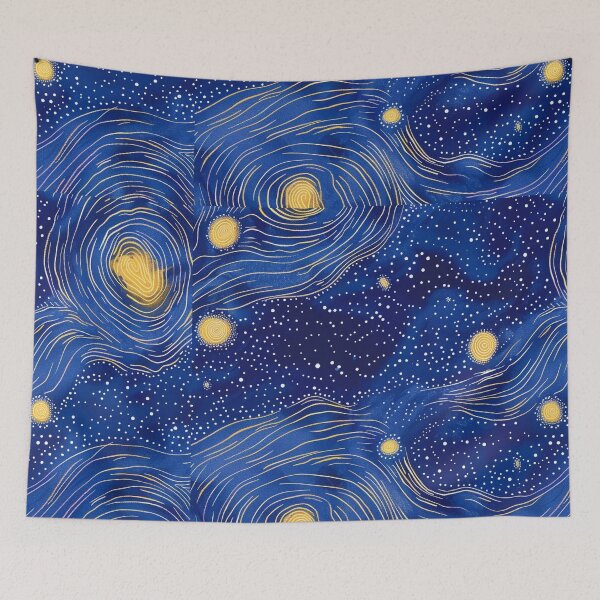 Item preview, Starry night inspired Australian Aboriginal dot art design designed and sold by anins-azuree.