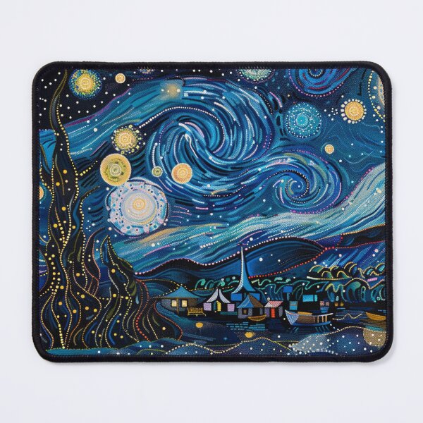 Item preview, Starry night inspired Australian Aboriginal dot art design designed and sold by anins-azuree.