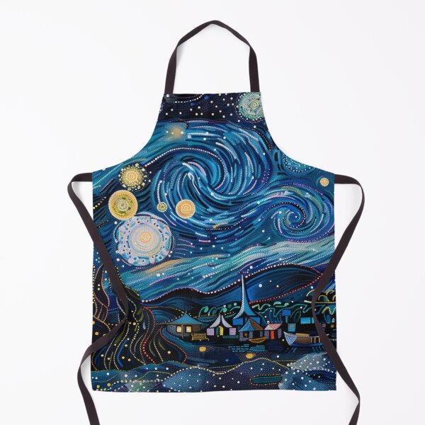 Item preview, Starry night inspired Australian Aboriginal dot art design designed and sold by anins-azuree.