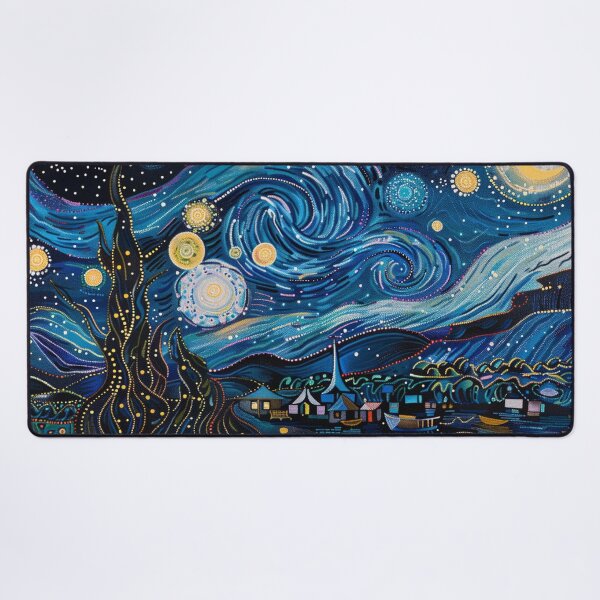 Item preview, Starry night inspired Australian Aboriginal dot art design designed and sold by anins-azuree.