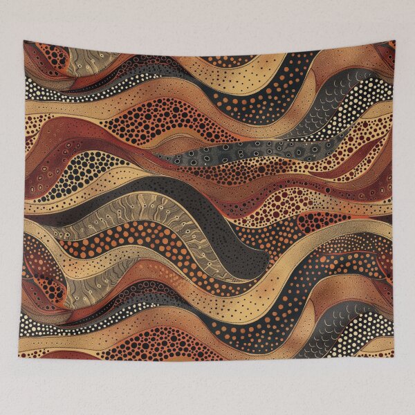Item preview, Australian Aboriginal dot art snake pattern design designed and sold by anins-azuree.