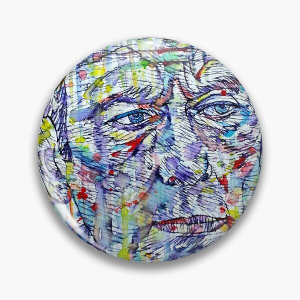 Item preview, RENÈ CHAR watercolor and ink portrait designed and sold by lautir.