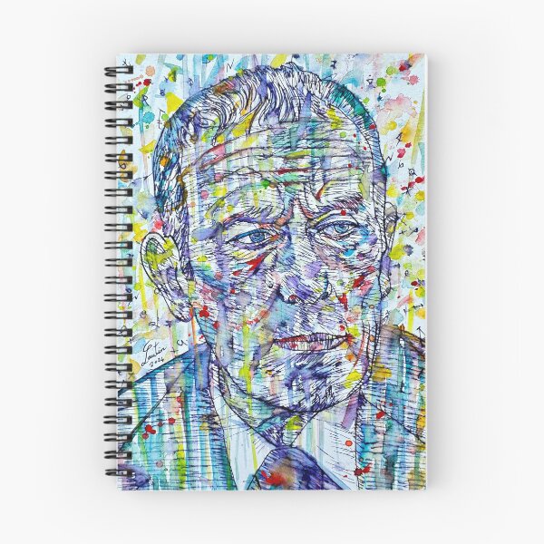 Item preview, RENÈ CHAR watercolor and ink portrait designed and sold by lautir.
