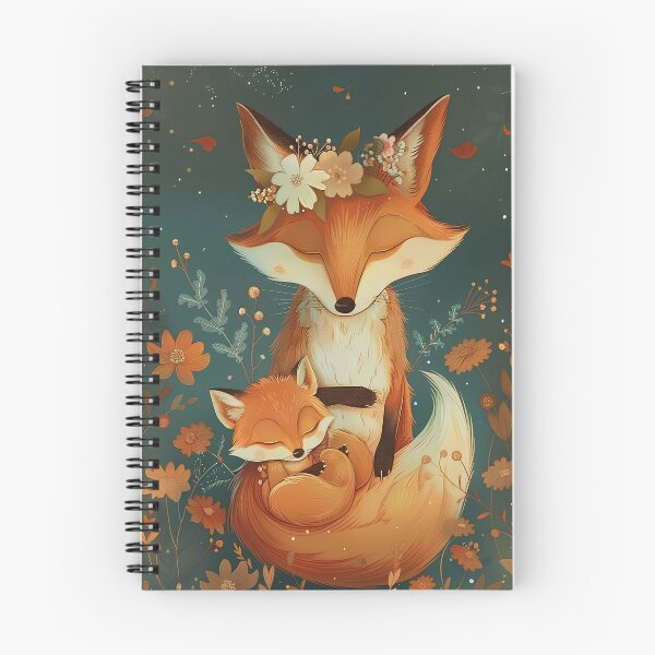 Item preview, Fox and flowers with baby - a loving family of foxes  designed and sold by ArtPompon.