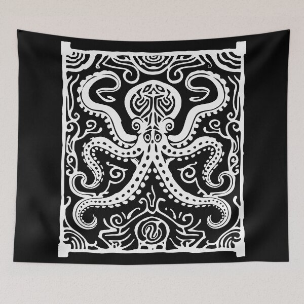 Item preview, Octopus Pattern (Black and White) designed and sold by VelvetRoom.
