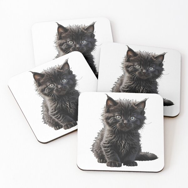 Item preview, Black fluffy cat designed and sold by GIFT4S.