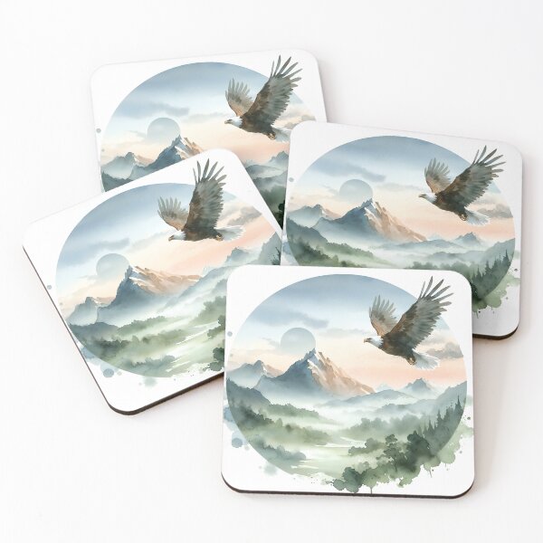 Item preview, Eagle Soaring Above Mountains designed and sold by RubisLeaf.