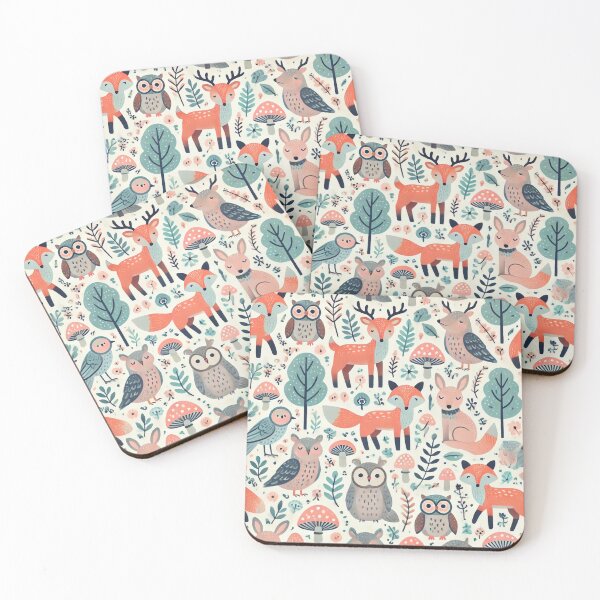 Item preview, Whimsical Woodland Animal Pattern designed and sold by Design Delinquent.