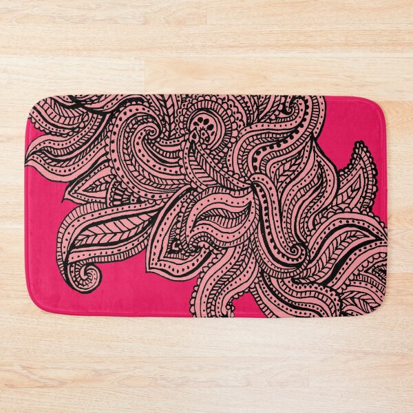 Item preview, Pink shades paisley floral pattern print designed and sold by SpinklyCreations.