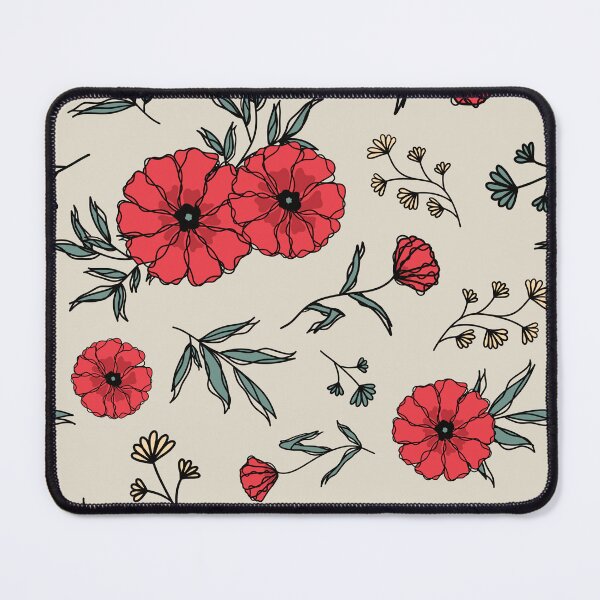 Item preview, Poppy flowers botanical illustration repeating pattern designed and sold by PavlinaBFDesign.