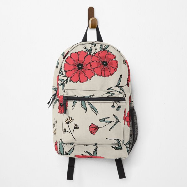 Item preview, Poppy flowers botanical illustration repeating pattern designed and sold by PavlinaBFDesign.