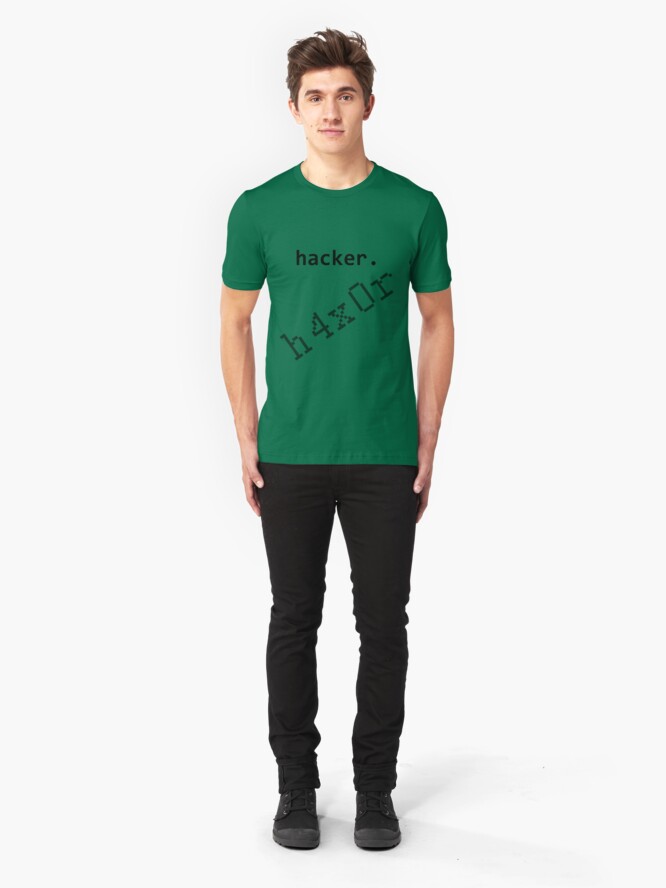 Alternate view of Hacker h4x0r Slim Fit T-Shirt