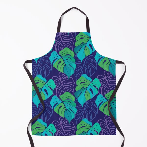 Item preview, Monstera leaves purple green aqua hand painted designed and sold by lisadetata.