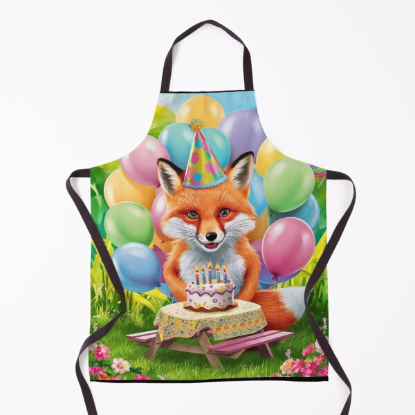 Item preview, Birthday Celebration. Birthday Fox. Adorable fox, birthday balloons, watercolor fox, fox drawing, floral fox designed and sold by FoxVibes.
