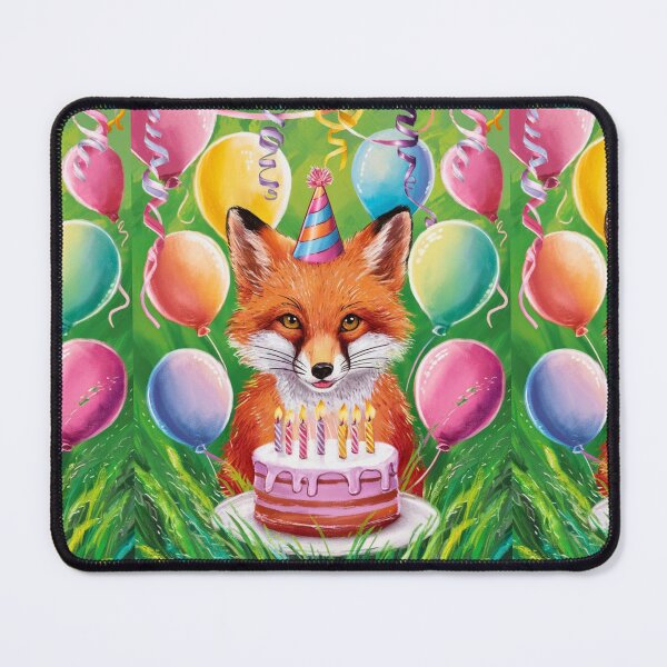 Item preview, Birthday Celebration. Birthday Fox. Adorable fox, birthday balloons, watercolor fox, fox drawing, floral fox designed and sold by FoxVibes.