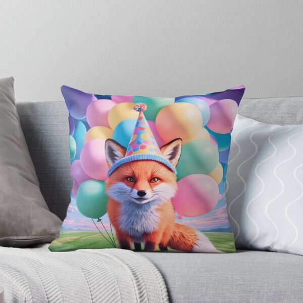Item preview, Birthday Celebration. Birthday Fox. Adorable fox, birthday balloons, watercolor fox, fox drawing, floral fox designed and sold by FoxVibes.